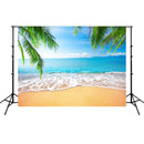 2.1m x 1.5m Coconut Tree Sea View Photography Cloth