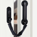 2 PCS Thickened Anti-Theft Chain Stainless Steel Door Bolts Hotel Room Door Chain Buckle Door Chain, Specification: Large (Black)