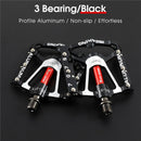 WEST BIKING YP0802083 Mountain Bike Aluminum Alloy Pedal Lightweight Highway Car Bearing Foot Pedal(Black)