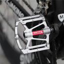 WEST BIKING YP0802083 Mountain Bike Aluminum Alloy Pedal Lightweight Highway Car Bearing Foot Pedal(Silver)