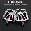 WEST BIKING YP0802083 Mountain Bike Aluminum Alloy Pedal Lightweight Highway Car Bearing Foot Pedal(Silver)
