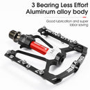WEST BIKING YP0802083 Mountain Bike Aluminum Alloy Pedal Lightweight Highway Car Bearing Foot Pedal(Silver)