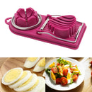 6 PCS Multifunctional Egg Cutter Kitchen Tool Stainless Steel Fancy Egg Cutter(Dark Pink)