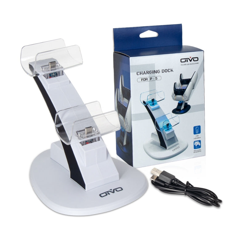OIVO IV-P5234 Gamepad Aircraft Two-Seater Charger For PS5(White)