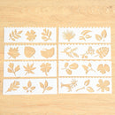 8 Bags HB-9 Long Series Drawing Ruler Hand Account Multi-Function Hollow Flower Edge Filling Template(Leaves)