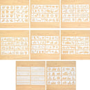 8 Bags HB-9 Long Series Drawing Ruler Hand Account Multi-Function Hollow Flower Edge Filling Template(Leaves)