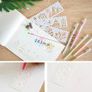 8 Bags HB-9 Long Series Drawing Ruler Hand Account Multi-Function Hollow Flower Edge Filling Template(Leaves)