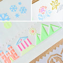 8 Bags HB-9 Long Series Drawing Ruler Hand Account Multi-Function Hollow Flower Edge Filling Template(Leaves)
