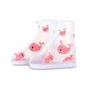 2 Pairs 905-A Children Rainy Day Cartoon Pattern Waterproof Shoe Cover(Pink Whale M)