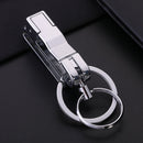 JOBON ZB-8782 Car Keychain Men Metal Anti-Lost Double Ring Detachable Keychain(Brown Chrome)