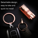 JOBON ZB-8782 Car Keychain Men Metal Anti-Lost Double Ring Detachable Keychain(Brown Chrome)