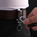 JOBON ZB-8782 Car Keychain Men Metal Anti-Lost Double Ring Detachable Keychain(Brown Chrome)