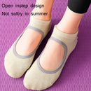 3 Pairs Backless Non-Slip Yoga Dance Socks Gym Indoor Floor Sports Socks, Size: 35-42(Beige)