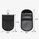 2 PCS Car Key Ring RFID Anti-Theft Key Bag Mobile Phone Signal Shield Bag Anti-Magnetic Bag(Black PU)