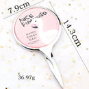 5 PCS Mini Handle Vanity Mirror Portable Hand-held Vanity Mirror Random Pattern Delivery