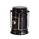 LED Tent Light Solar Rechargeable Camping Light Stretchable Multifunctional Lantern, Support USB Output,EU Plug(Black)