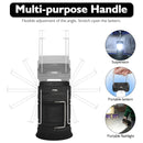 LED Tent Light Solar Rechargeable Camping Light Stretchable Multifunctional Lantern, Support USB Output,EU Plug(Blue)