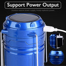 LED Tent Light Solar Rechargeable Camping Light Stretchable Multifunctional Lantern, Support USB Output,EU Plug(Black)