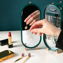 Jewelry Storage Box Earrings Necklace Bracelet Jewelry Box Household Multi-Function Fold Portable Jewelry Display Stand(White)
