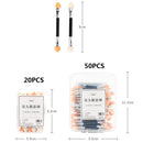 3 Packs Double-Head Sponge Portable Boxed Eyeshadow Stick Lazy Beginner Eye Makeup Tool, Specification: 50PCS/Box(Aluminum Stick)