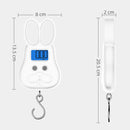 2 PCS Rabbit Shape Electronic Scale Express Scale Cartoon Portable Hanging Scale Battery Style(White)