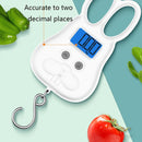 2 PCS Rabbit Shape Electronic Scale Express Scale Cartoon Portable Hanging Scale Battery Style(White)