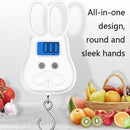 2 PCS Rabbit Shape Electronic Scale Express Scale Cartoon Portable Hanging Scale Charge Style(Green)