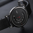 YAZOLE Turntable Men Quartz Watch(510 Black Tray Brown Belt)