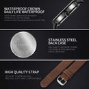 YAZOLE Turntable Men Quartz Watch(509 Black Tray Brown Belt)