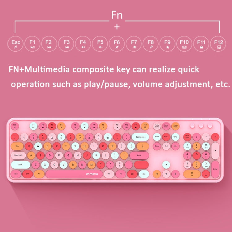 Mofii Sweet Wireless Keyboard And Mouse Set Girls Punk Keyboard Office Set, Colour: Green Mixed Version