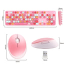 Mofii Sweet Wireless Keyboard And Mouse Set Girls Punk Keyboard Office Set, Colour: White Green Ordinary Version