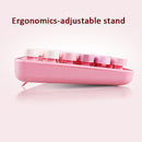 Mofii Sweet Wireless Keyboard And Mouse Set Girls Punk Keyboard Office Set, Colour: White Green Ordinary Version