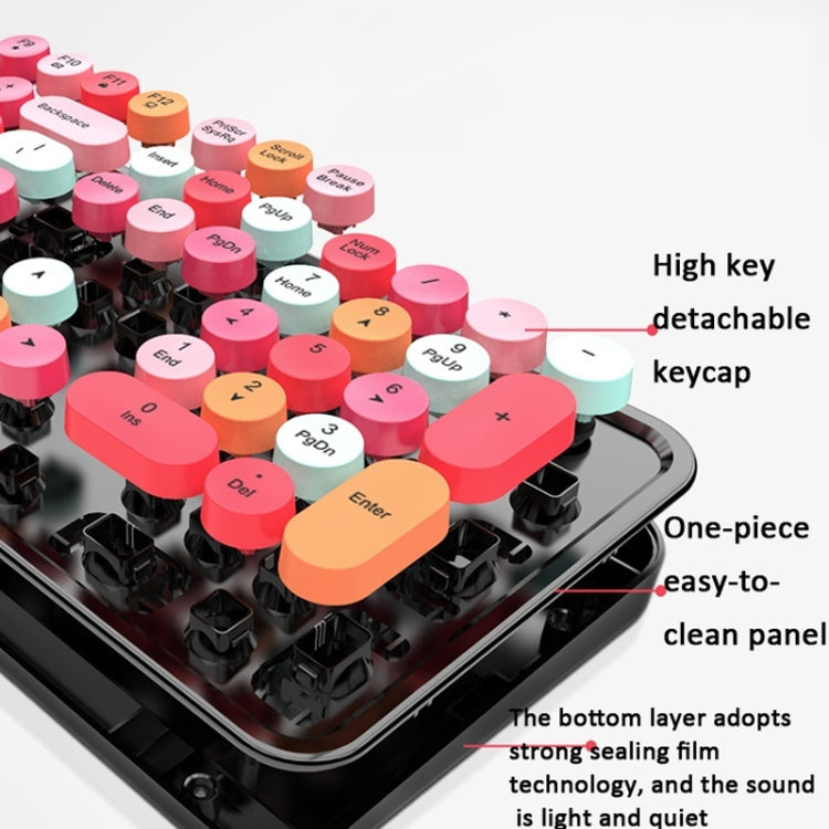 Mofii Sweet Wireless Keyboard And Mouse Set Girls Punk Keyboard Office Set, Colour: Milk Tea Mixed Color