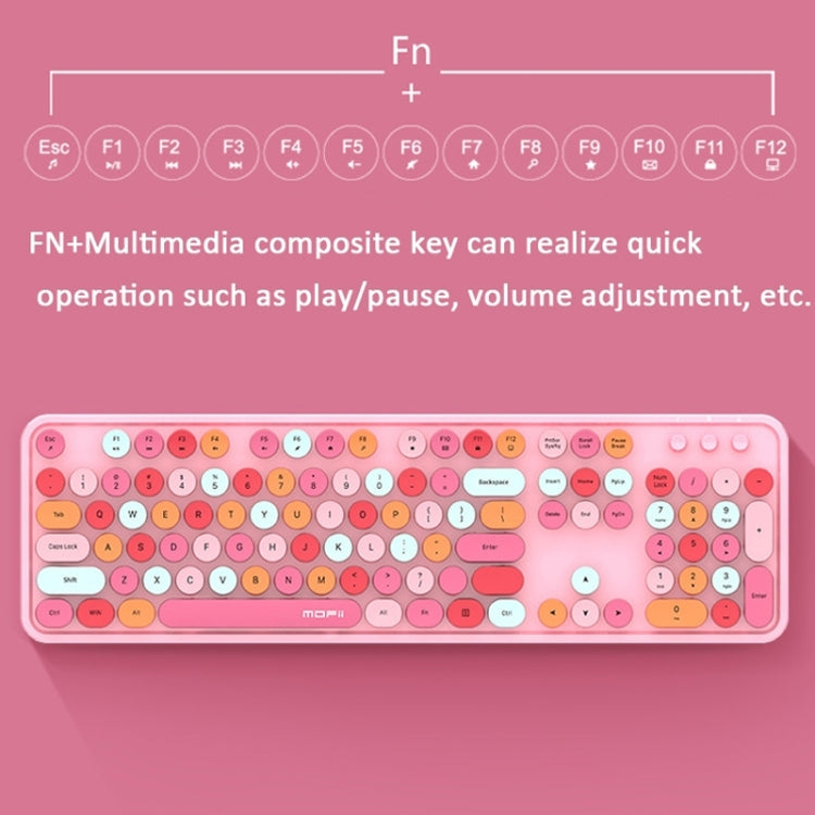 Mofii Sweet Wireless Keyboard And Mouse Set Girls Punk Keyboard Office Set, Colour: Milk Tea Mixed Color