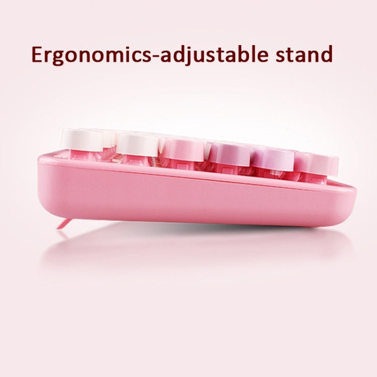 Mofii Sweet Wireless Keyboard And Mouse Set Girls Punk Keyboard Office Set, Colour: Milk Tea Mixed Color