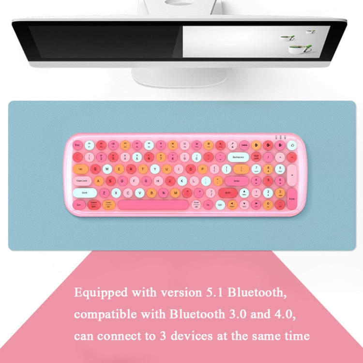MOFii CANDY-BT 100-Keys Wireless Bluetooth Keyboard, Support Simultaneous Connection of 3 Devices(Pink Mixed Version)