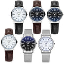 YAZOLE 313 Roman Numeral Dial Ladies Business Quartz Watch(White Tray Silver Net Belt)