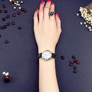 YAZOLE 313 Roman Numeral Dial Ladies Business Quartz Watch(White Tray Silver Net Belt)