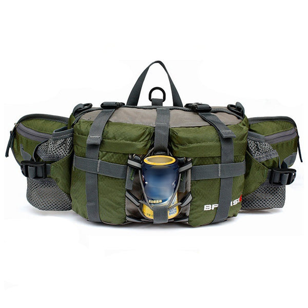 5L Outdoor Sports Multifunctional Cycling Hiking Waist Bag Waterproof Large-Capacity Kettle Bag, Size: 28.5 x 15 x 13cm(Army Green)