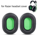 2 PCS Headset Sponge Cover For Razer V2, Colour: Black Skin Green Net