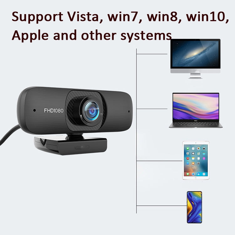 HD Version 1080P C60 Webcast Webcam High-Definition Computer Camera With Microphone, Cable Length: 2.5m