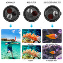 SHOOT XTGP340X For GoPro HERO7 /6 /5 Waterproof Dome Port Diving Housing Case With 10x Magnifier Filter & Red Filter