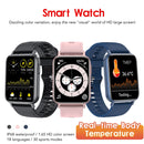 T10 Pro 1.65 Inch Smart Bracelet Heart Rate Blood Pressure Oxygen Body Temperature Monitoring Dial Watch(Silver Gray)