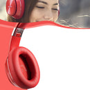 1 Pair Protein Skin Leather Headest Sponge Earmuffs For Edifier W820BT / W808BT / K815 / K815PG1 / H840 / K800 / K830(Red)