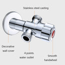 2 PCS Stainless Steel Double Outlet Angle Valve Single Handle Double Control 1 In 2 Out Electroplating Wire Drawing Angle Valve, Specification: Drawing