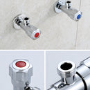 2 PCS Stainless Steel Angle Valve Single Handle Electroplating Wire Drawing Angle Valve, Specification: Plum Wheel Plated Hot Water