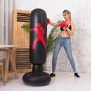Thickened Fitness Adult Children Vertical Inflatable Non-Tumbler Boxing Column Inflatable Venting Angry Boxing Sandbag, Specification: Height 160cm(Black)