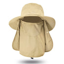 Multifunction Fisherman Hats Outdoor Speed Drying Fishing Breathable Sun Hats(Khaki)