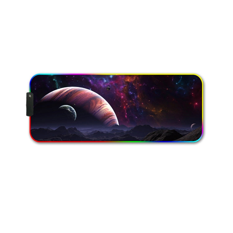 400x900x4mm F-01 Rubber Thermal Transfer RGB Luminous Non-Slip Mouse Pad(Vast Starry Sky)