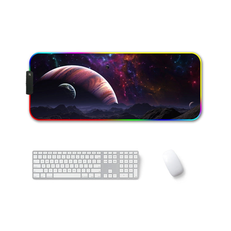 400x900x4mm F-01 Rubber Thermal Transfer RGB Luminous Non-Slip Mouse Pad(Vast Starry Sky)